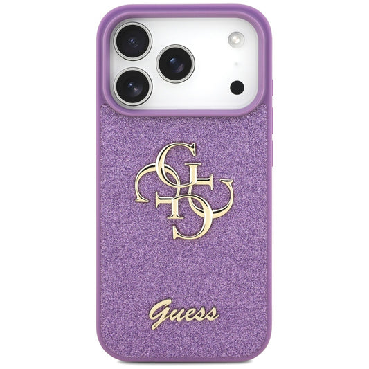Hülle für Apple iPhone 17 Pro, Guess, Fixed Glitter Big 4G, Lila