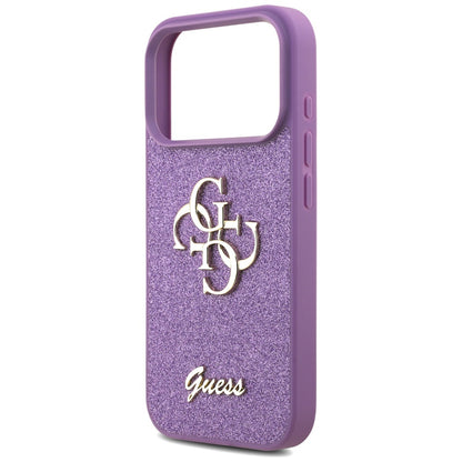 Hülle für Apple iPhone 17 Pro, Guess, Fixed Glitter Big 4G, Lila