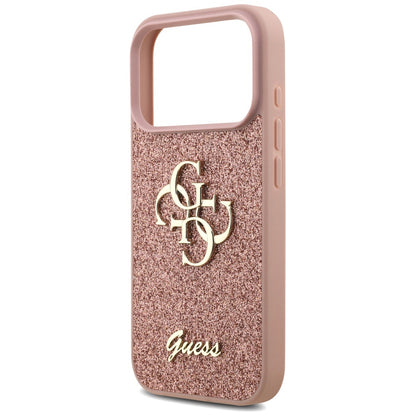Hülle für Apple iPhone 17 Pro, Guess, Fixed Glitter Big 4G, Rosa