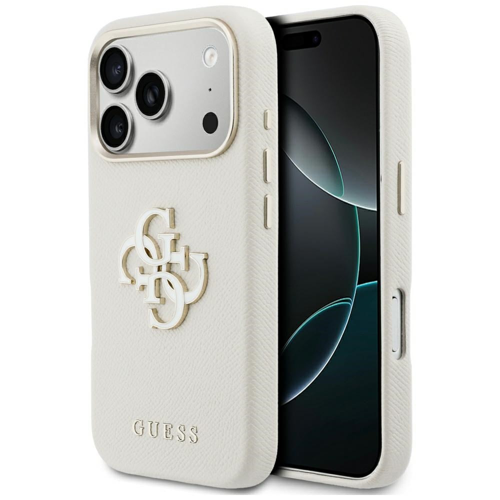 Case for Apple iPhone 17 Pro, Guess, Resin Logo, Beige