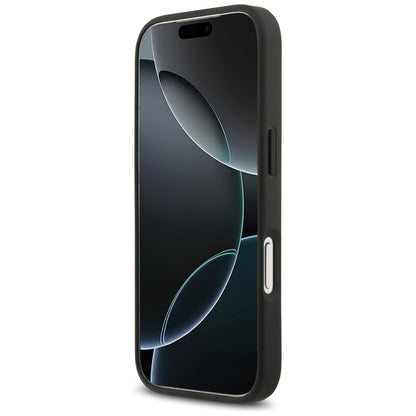 Hülle für Apple iPhone 17 Pro, Guess, Rhinestone Triangle Logo, Schwarz