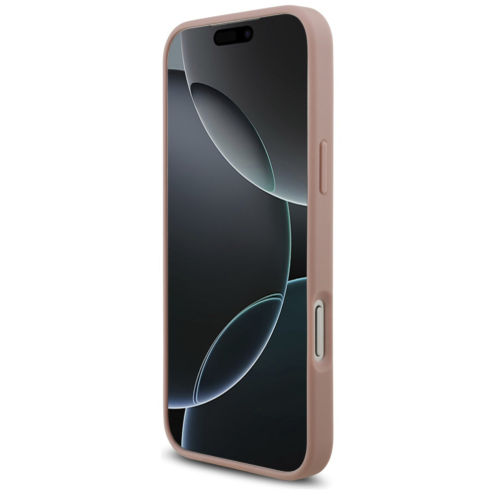Hülle für Apple iPhone 17 Pro, Guess, Rhinestone Triangle Logo, Rosa