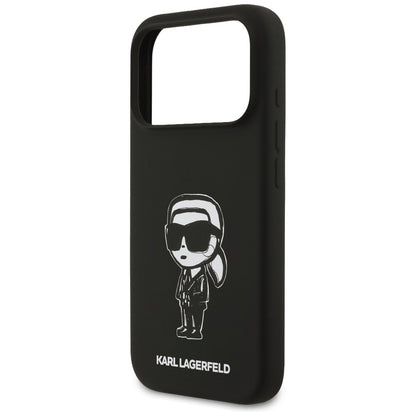 Hülle für Apple iPhone 17 Pro, Karl Lagerfeld, Sketch und Logo Karl, Schwarz