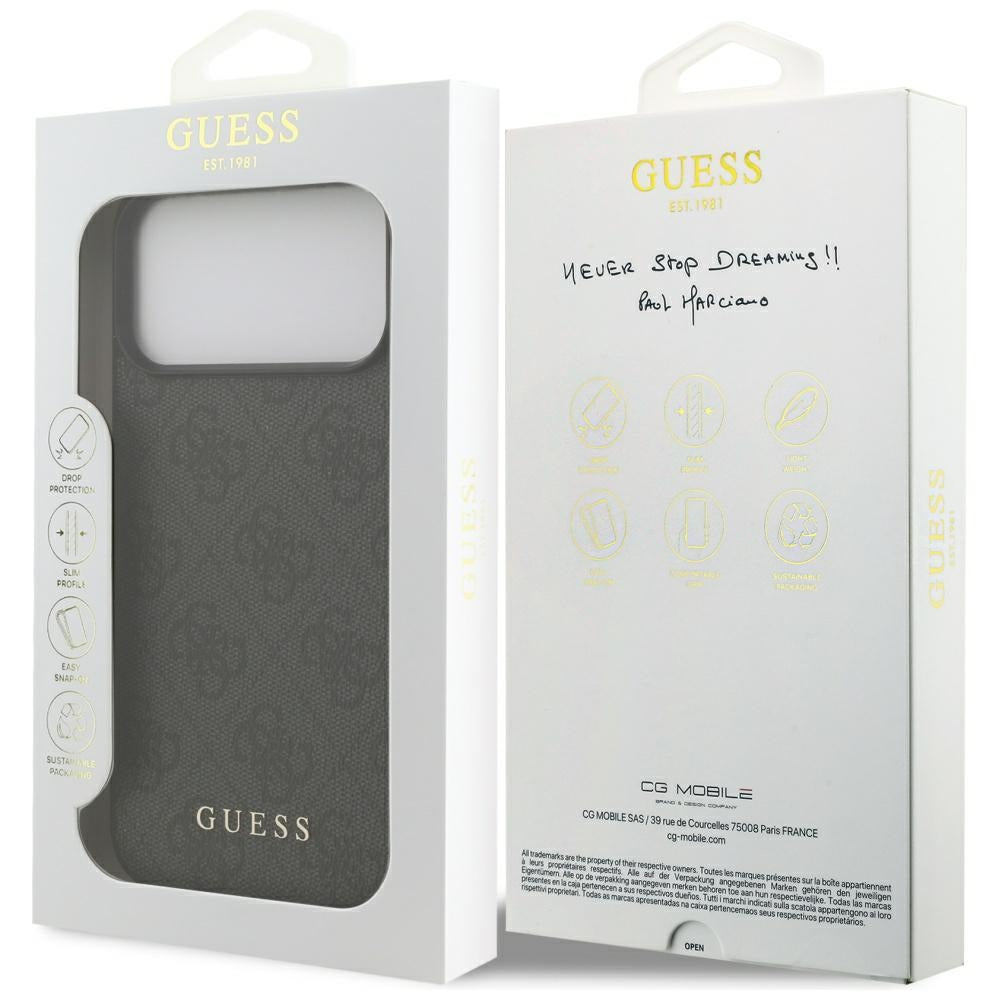 Case for Apple iPhone 17 Pro Max, Guess, 4G Classic, Black