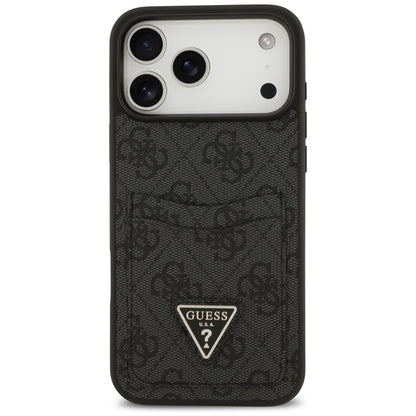 Hülle für Apple iPhone 17 Pro Max, Guess, 4G Double Card Triangle, Schwarz