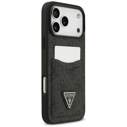 Hülle für Apple iPhone 17 Pro Max, Guess, 4G Double Card Triangle, Schwarz