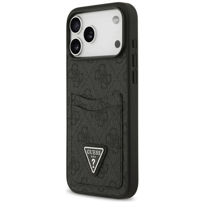Hülle für Apple iPhone 17 Pro Max, Guess, 4G Double Card Triangle, Schwarz