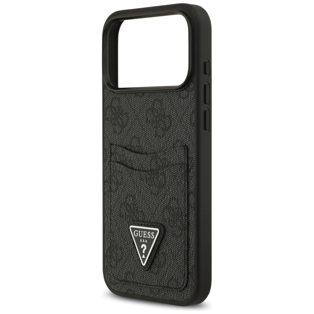 Hülle für Apple iPhone 17 Pro Max, Guess, 4G Double Card Triangle, Schwarz