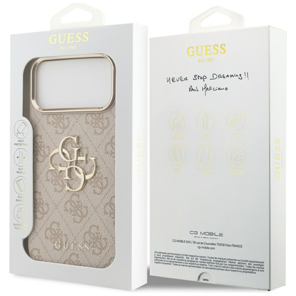 Hülle für Apple iPhone 17 Pro Max, Guess, Big 4G Logo Classic, Roségold