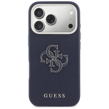 Hülle für Apple iPhone 17 Pro Max, Guess, Resin Logo, Blau