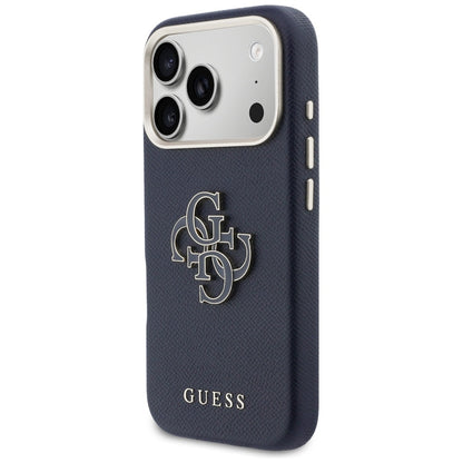 Hülle für Apple iPhone 17 Pro Max, Guess, Resin Logo, Blau