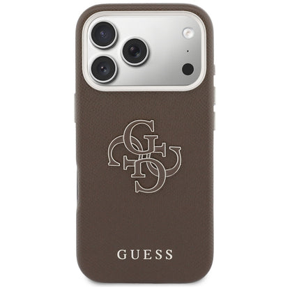 Case for Apple iPhone 17 Pro Max, Guess, Resin Logo, Brown