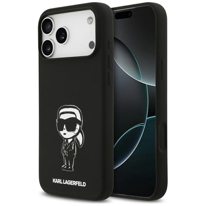 Hülle für Apple iPhone 17 Pro Max, Karl Lagerfeld, Sketch und Logo Karl, Schwarz