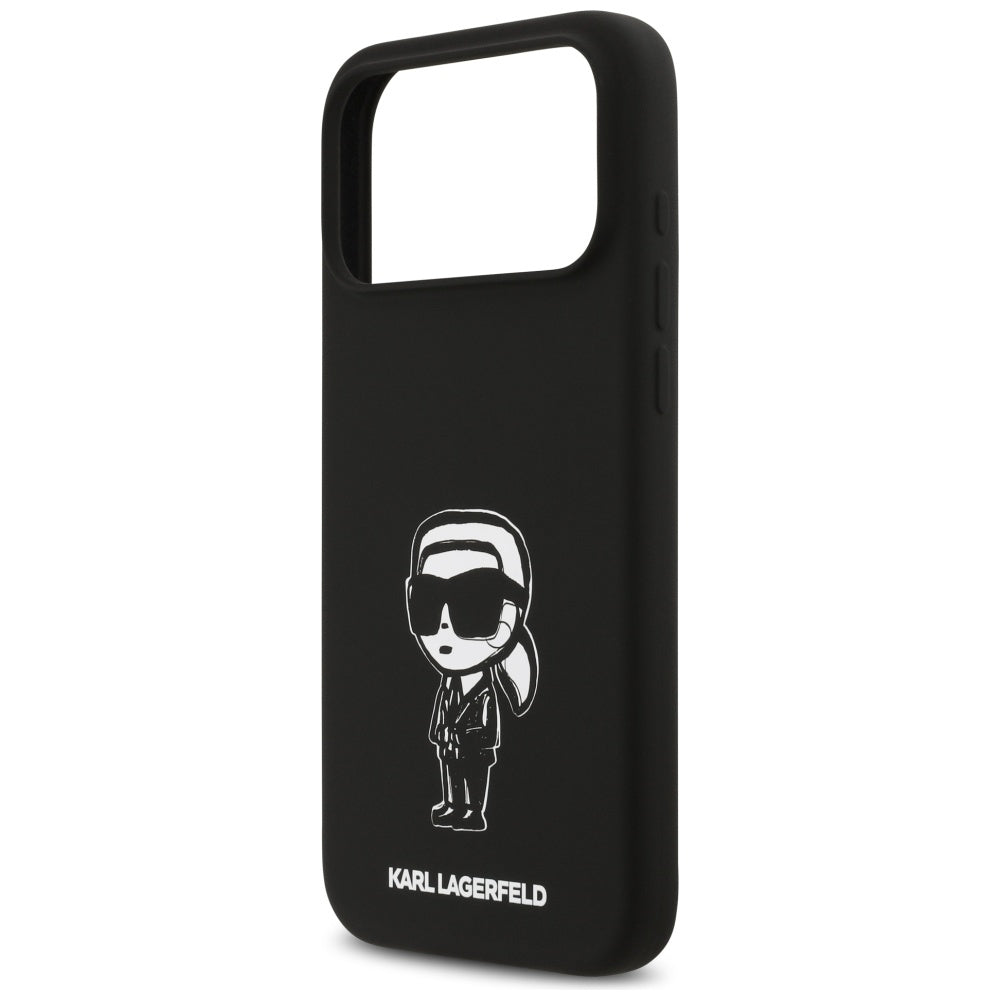Hülle für Apple iPhone 17 Pro Max, Karl Lagerfeld, Sketch und Logo Karl, Schwarz