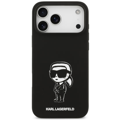 Hülle für Apple iPhone 17 Pro Max, Karl Lagerfeld, Sketch und Logo Karl, Schwarz