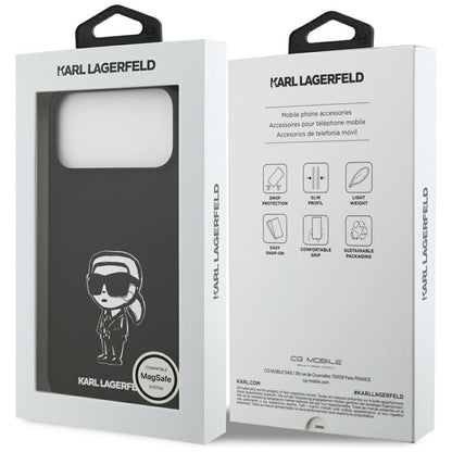Hülle für Apple iPhone 17 Pro Max, Karl Lagerfeld, Sketch und Logo Karl, Schwarz