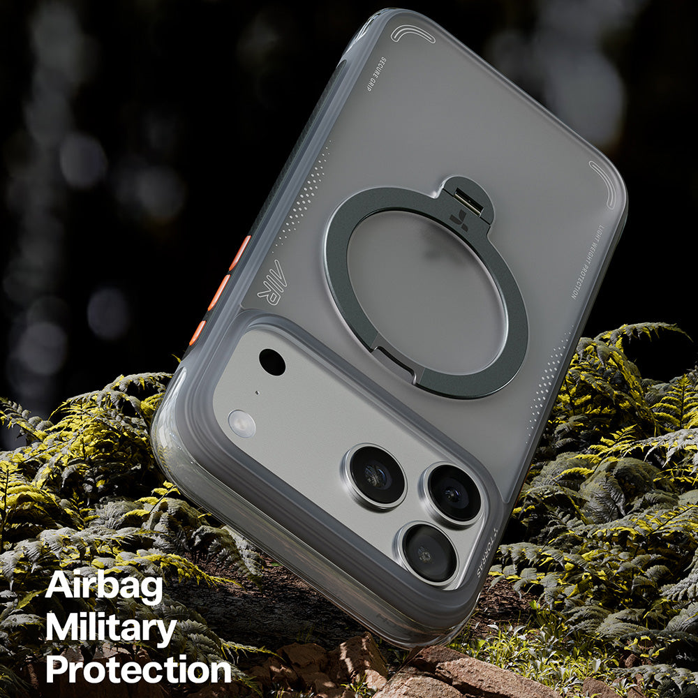 Hülle für Apple iPhone 17 Pro Max, Torras, Ostand Spin Air, Grau