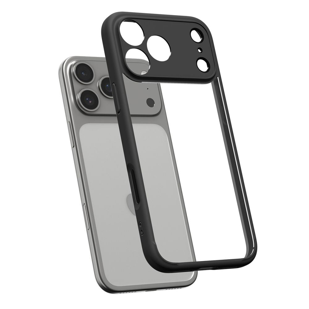 Hülle für Apple iPhone 17 Pro, Spigen, Ultra Hybrid, Mattschwarz