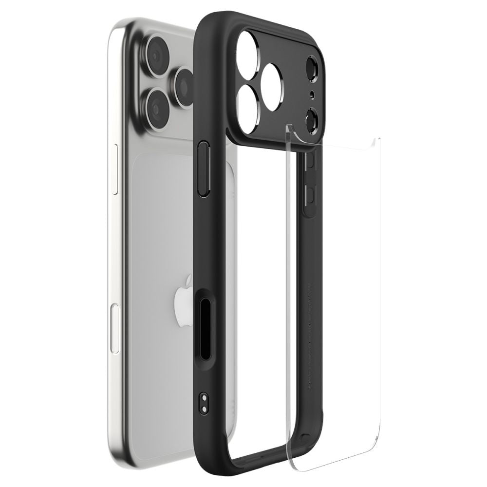 Hülle für Apple iPhone 17 Pro, Spigen, Ultra Hybrid, Mattschwarz