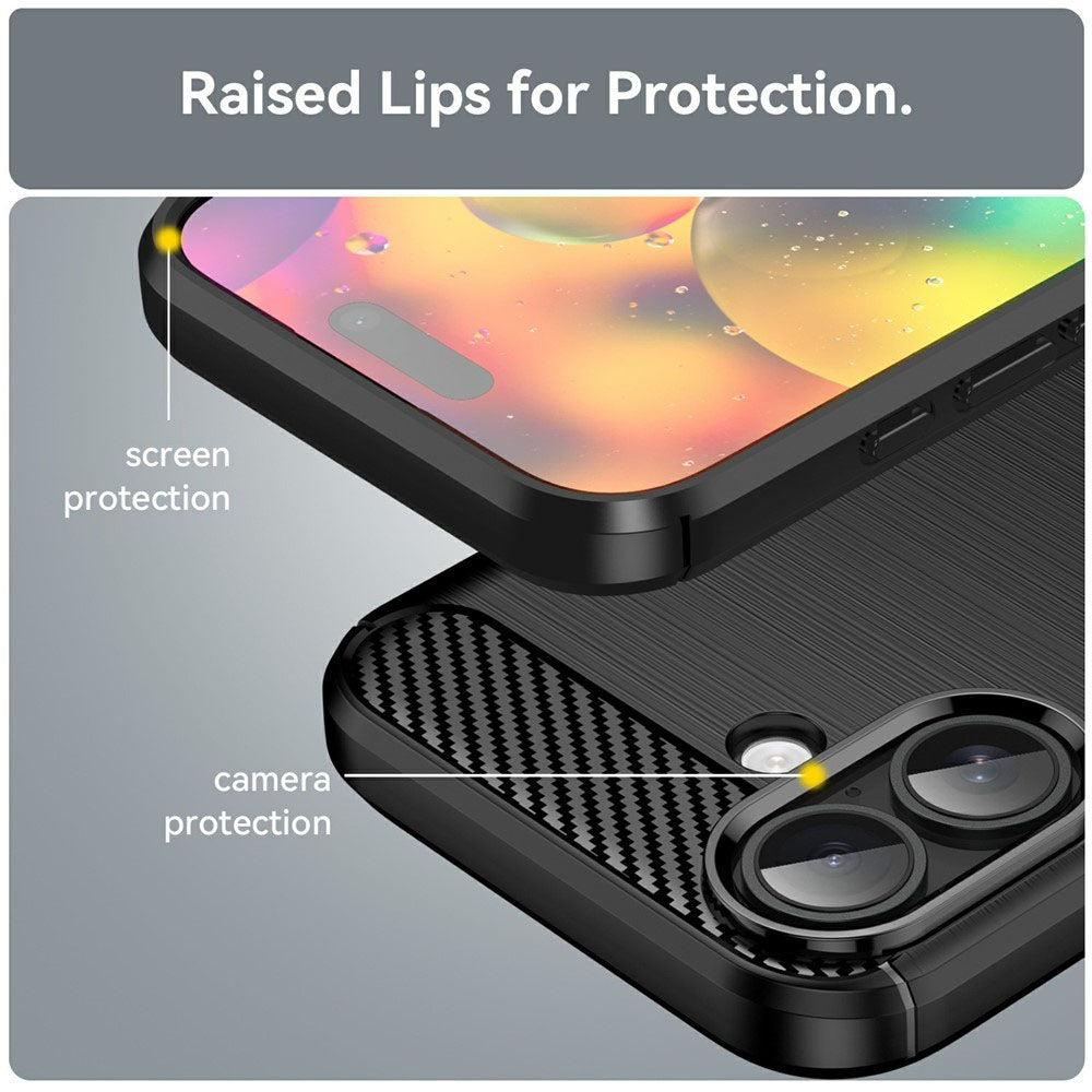 Case for Apple iPhone 17, Techsuit, Carbon, Black