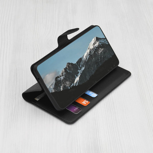 Case for Apple iPhone 17, Techsuit, Leather Folio, Black
