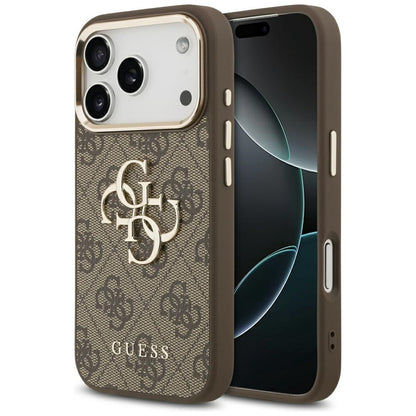 Case for Apple iPhone 18 Pro / 17 Pro, Guess, 4G Big Classic Logo, Brown