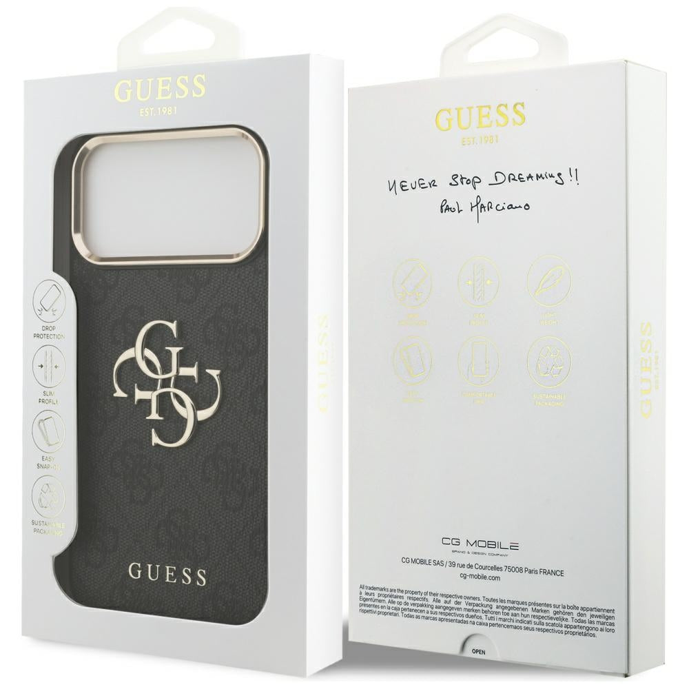 Case for Apple iPhone 18 Pro / 17 Pro, Guess, 4G Big Classic Logo, Black