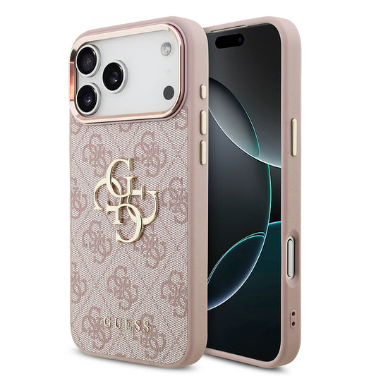Hülle für Apple iPhone 18 Pro / 17 Pro, Guess, 4G Big Classic Logo, Rosa