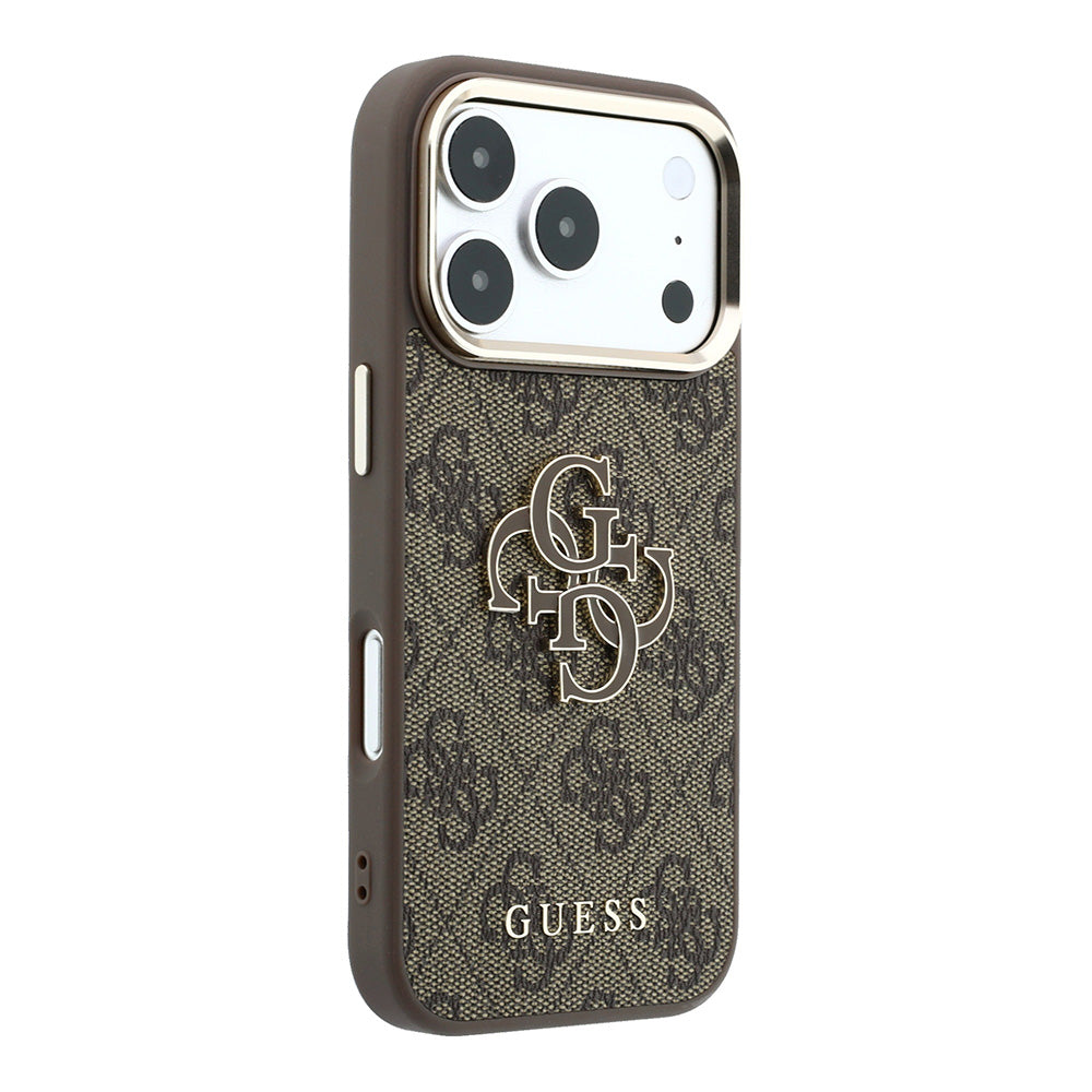 Case for Apple iPhone 18 Pro / 17 Pro, Guess, 4G Big Resin Logo, Brown