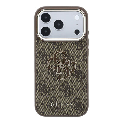 Case for Apple iPhone 18 Pro / 17 Pro, Guess, 4G Big Resin Logo, Brown