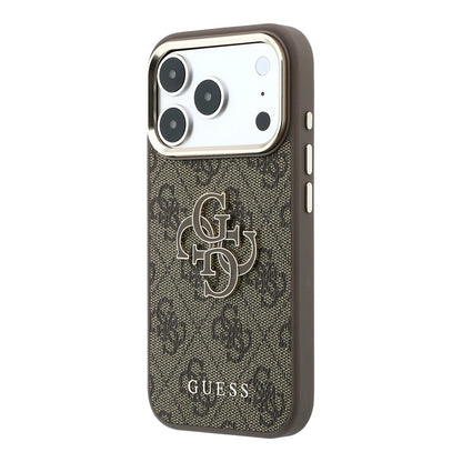 Case for Apple iPhone 18 Pro / 17 Pro, Guess, 4G Big Resin Logo, Brown