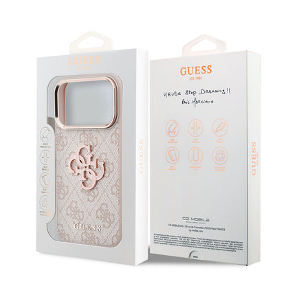 Case for Apple iPhone 18 Pro / 17 Pro, Guess, 4G Big Resin Logo, Pink