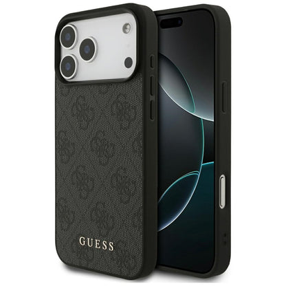 Hülle für Apple iPhone 18 Pro / 17 Pro, Guess, 4G Classic Logo, Schwarz