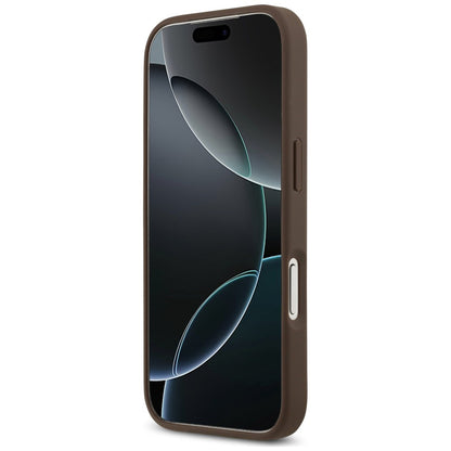 Hülle für Apple iPhone 18 Pro / 17 Pro, Guess, 4G Double Card Triangle, Braun
