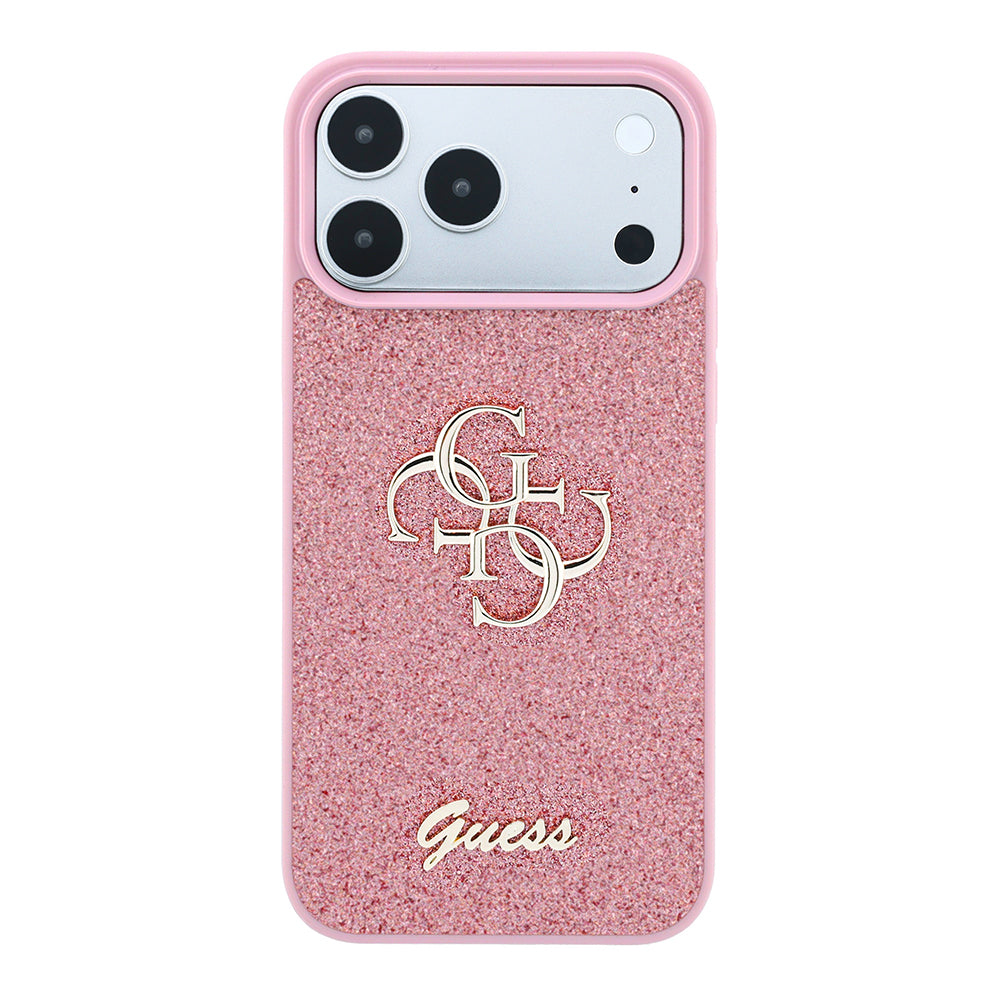 Hülle für Apple iPhone 18 Pro / 17 Pro, Guess, Fixed Glitter Big 4G, Rosa