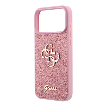 Hülle für Apple iPhone 18 Pro / 17 Pro, Guess, Fixed Glitter Big 4G, Rosa