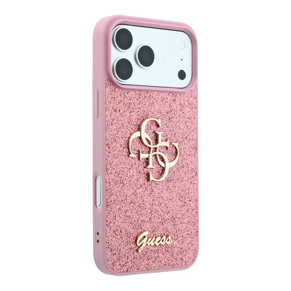 Hülle für Apple iPhone 18 Pro / 17 Pro, Guess, Fixed Glitter Big 4G, Rosa