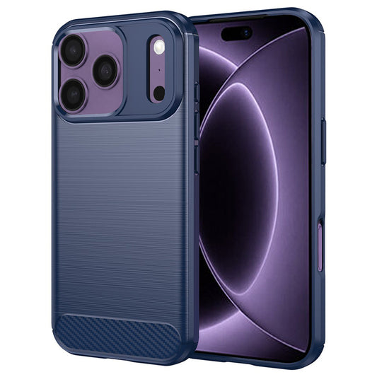 Hülle für Apple iPhone 18 Pro / 17 Pro, Techsuit, Carbon, Blau