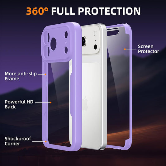 Hülle für Apple iPhone 18 Pro / 17 Pro, Techsuit, ColorVerse 360, Lila