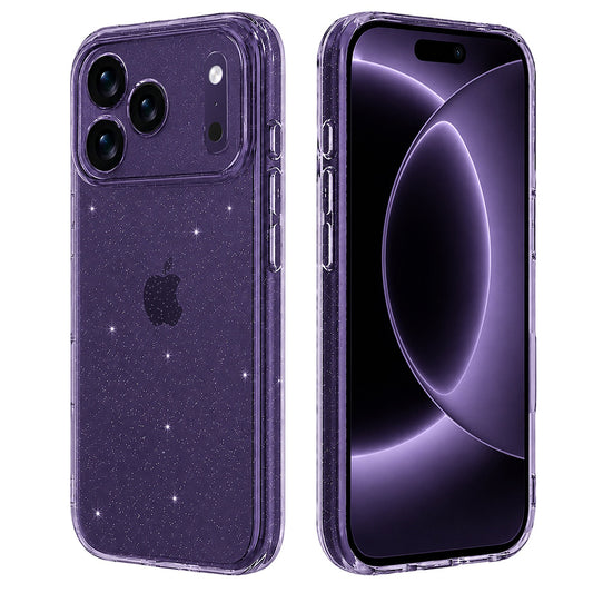 Hülle für Apple iPhone 18 Pro / 17 Pro, Techsuit, SparkleSkin, Transparent