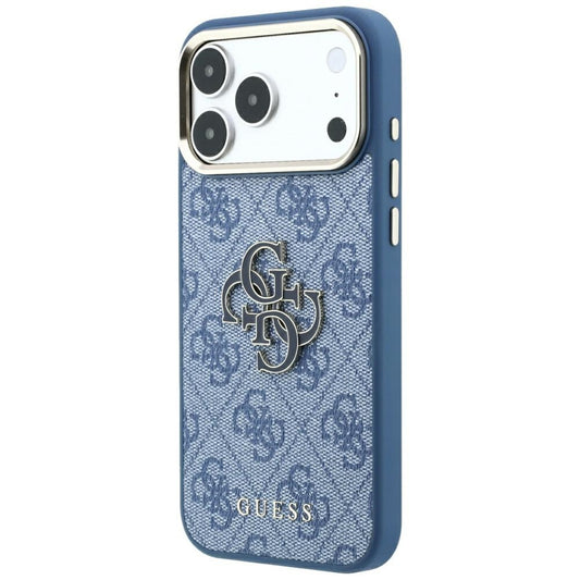 Hülle für Apple iPhone 18 Pro Max / 17 Pro Max, Guess, 4G Big Resin Logo, Blau