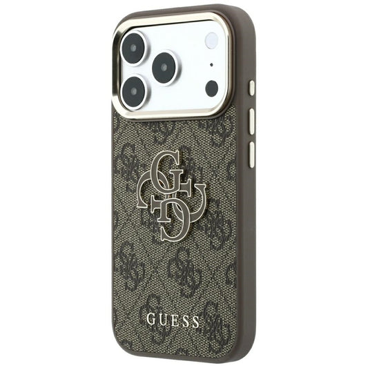 Hülle für Apple iPhone 18 Pro Max / 17 Pro Max, Guess, 4G Big Resin Logo, Braun