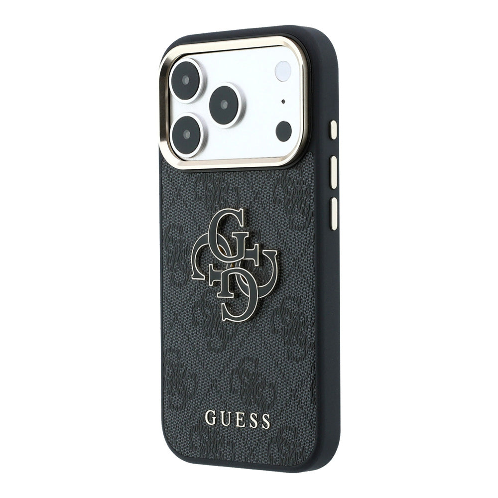 Hülle für Apple iPhone 18 Pro Max / 17 Pro Max, Guess, 4G Big Resin Logo, Schwarz