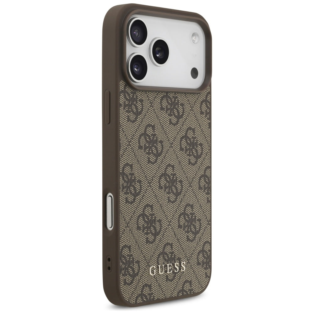 Hülle für Apple iPhone 18 Pro Max / 17 Pro Max, Guess, 4G Classic Logo, Braun