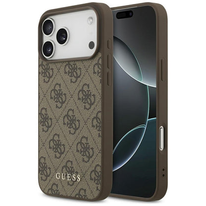 Hülle für Apple iPhone 18 Pro Max / 17 Pro Max, Guess, 4G Classic Logo, Braun