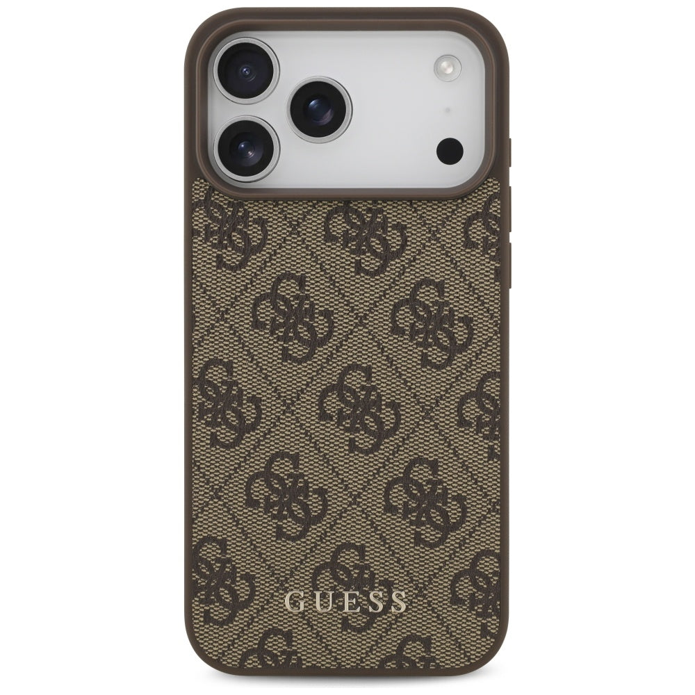 Hülle für Apple iPhone 18 Pro Max / 17 Pro Max, Guess, 4G Classic Logo, Braun