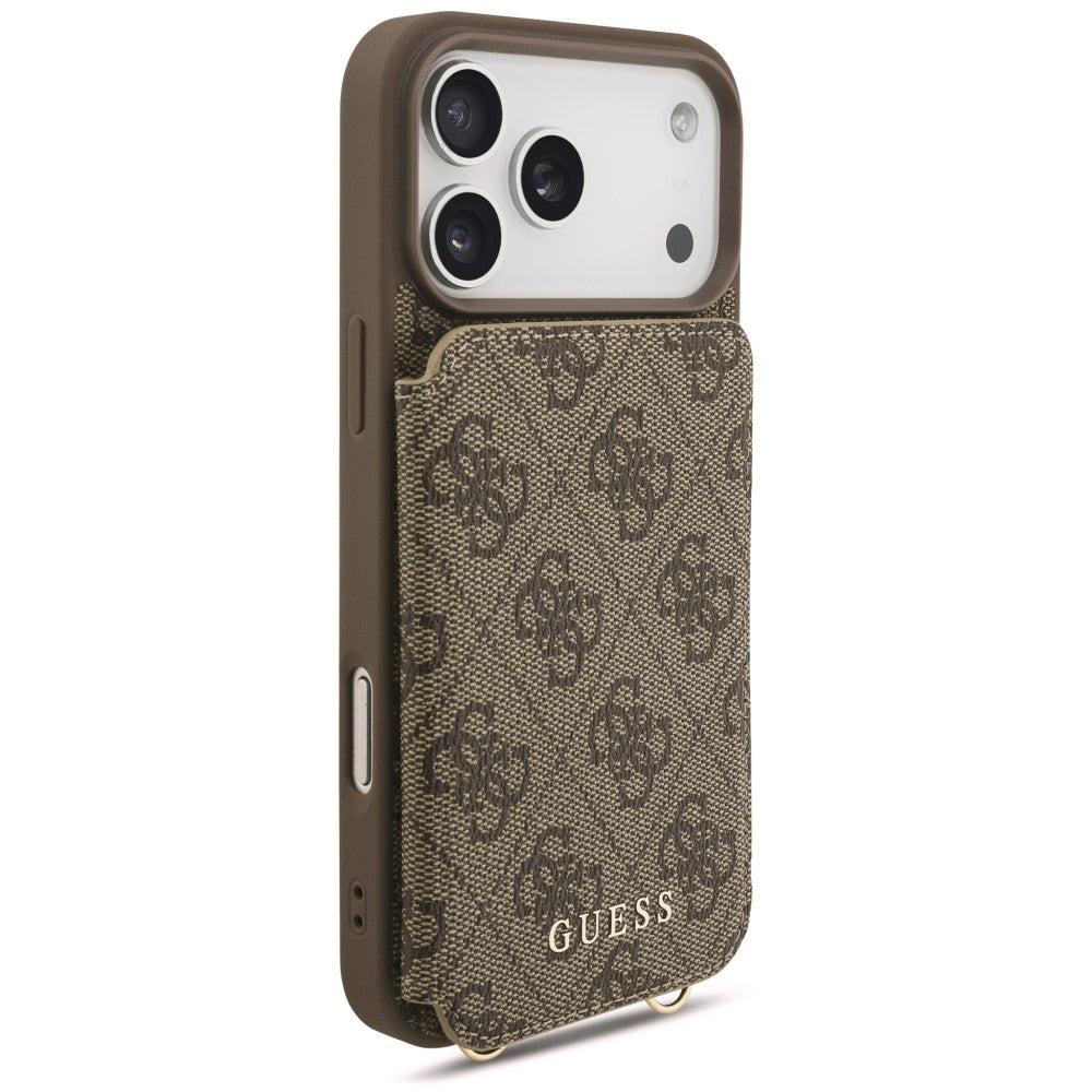 Case for Apple iPhone 18 Pro Max / 17 Pro Max, Guess, 4G Crossbody Cardslot, Brown