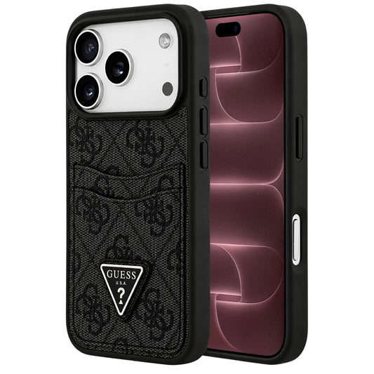 Case for Apple iPhone 18 Pro Max / 17 Pro Max, Guess, 4G Double Card Triangle, Black
