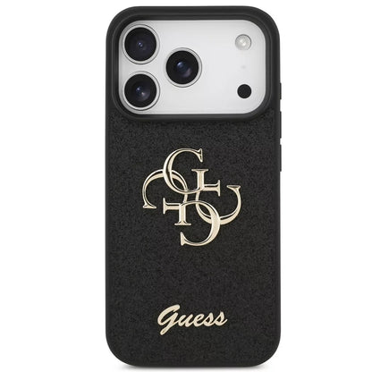 Hülle für Apple iPhone 18 Pro Max / 17 Pro Max, Guess, Fixed Glitter Big 4G, Schwarz