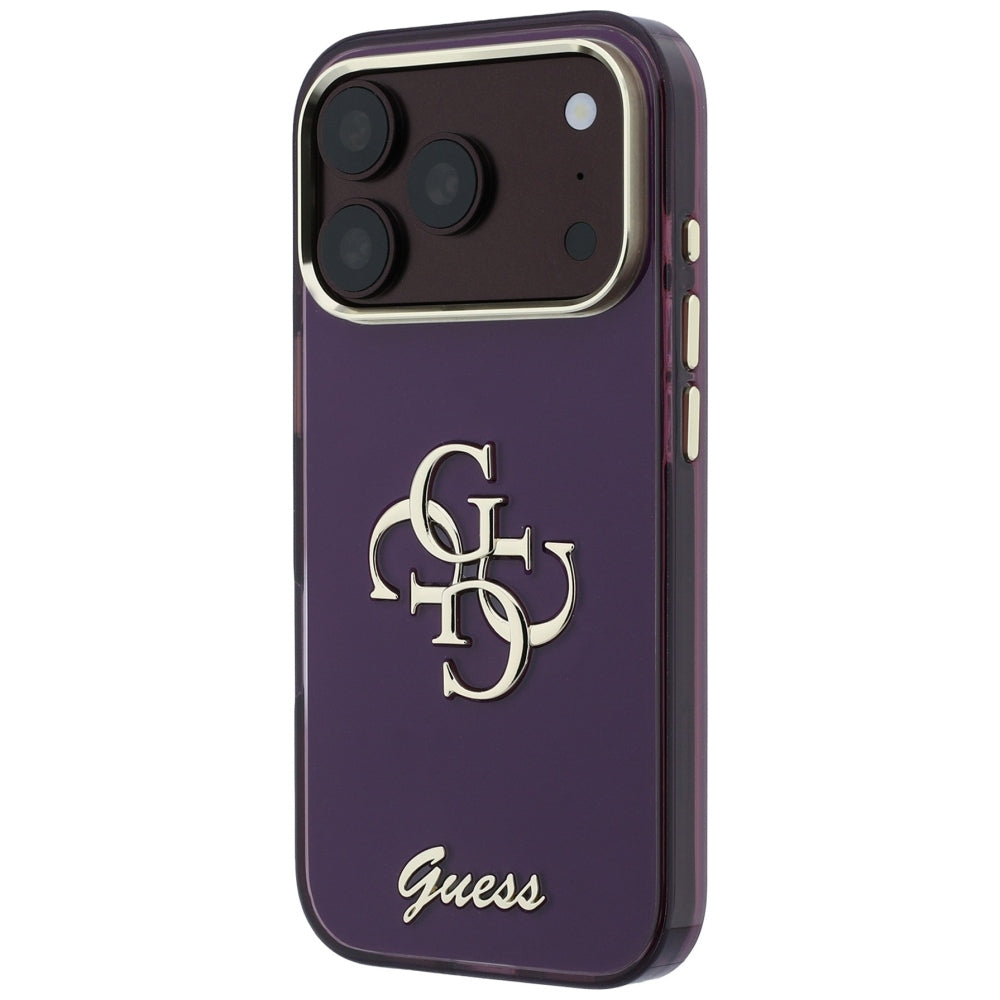 Hülle für Apple iPhone 18 Pro Max / 17 Pro Max, Guess, IML 4G Metal Script, Weinrot